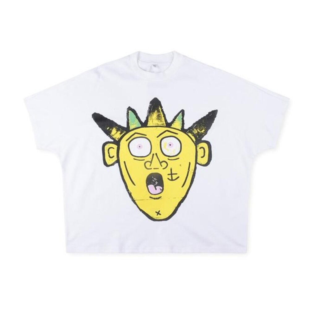Billionaire Studios Vibrant Yellow Alien Face Graphic T Shirt